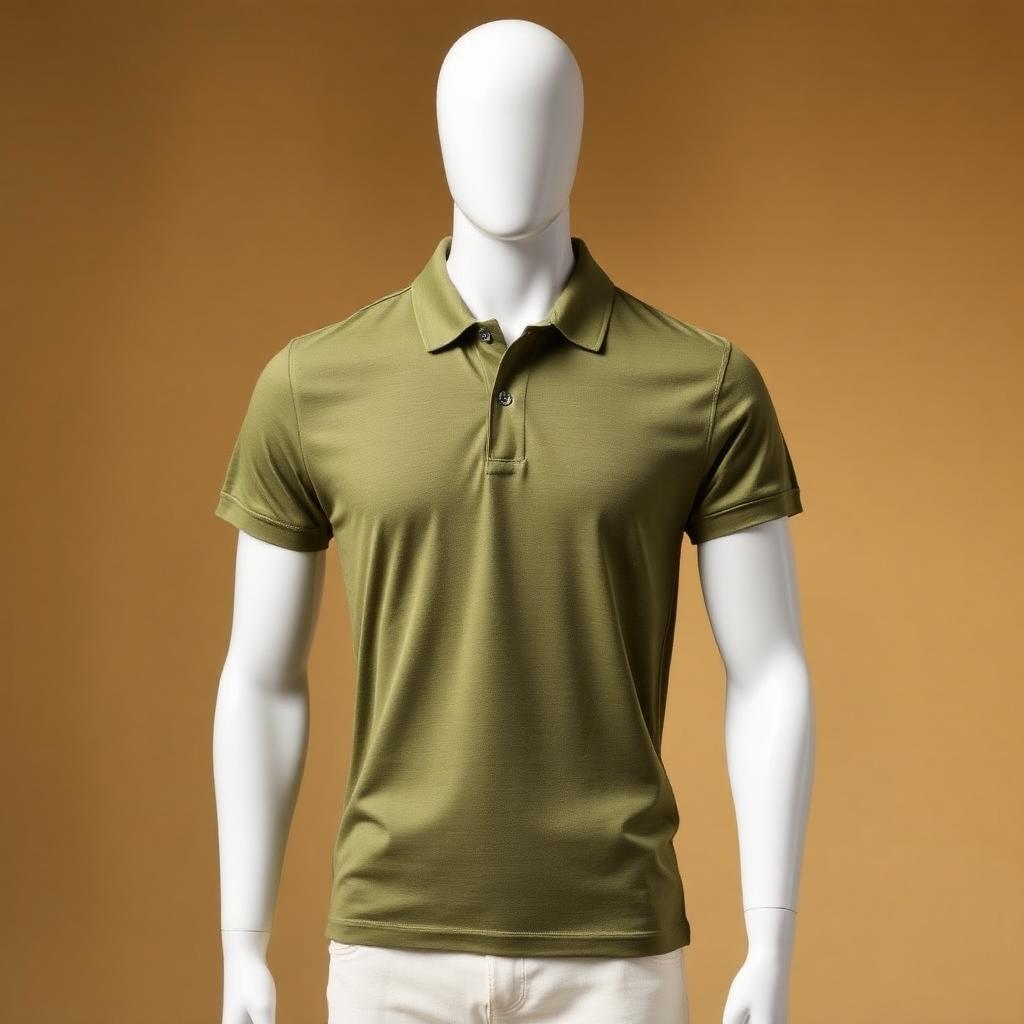 Men Olive Polo T-Shirt