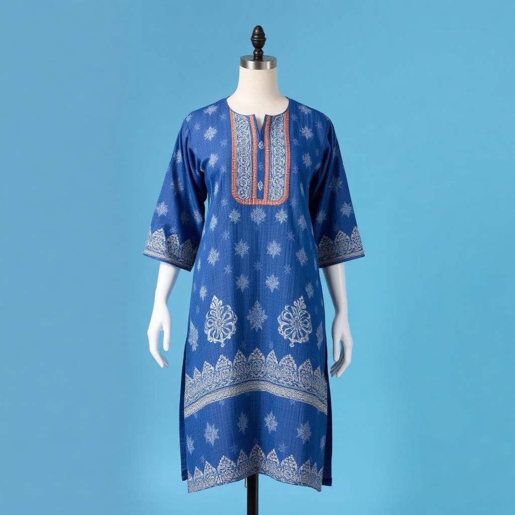 Women Indigo Printed Kurti